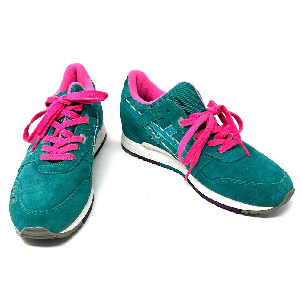 Asics Gel Lyte III Size 7 Shoes Sneakers Blue with Pink Laces Sports Activewear‎